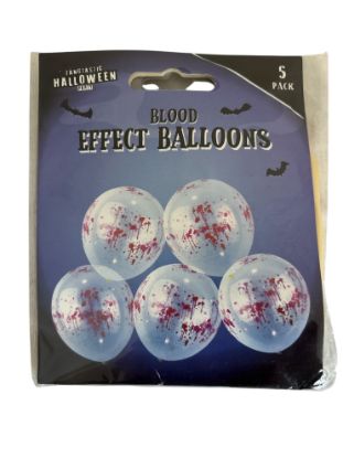 Picture of Blood Effect Balloons - 5 Pack Party Decorations 12" Halloween Setting Decor