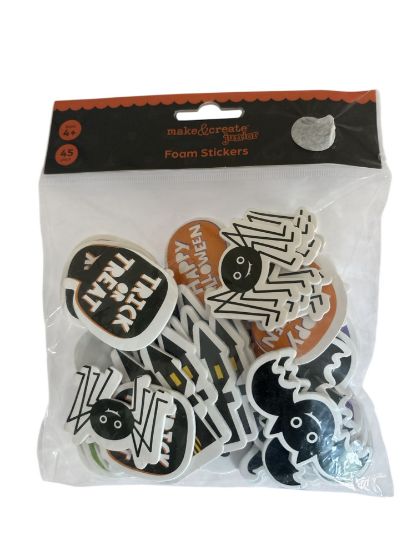 Picture of 45 x Halloween Foam Stickers Pumpkins Bat Ghost halloween stickers new