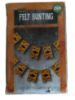 Picture of Happy Halloween FELT Bunting Banner orange with Black writing & bats 240cm