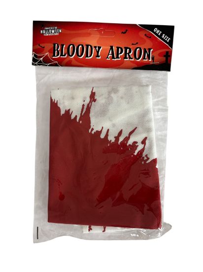 Picture of White Bloody Apron Halloween Bloody Apron NEW White & Red