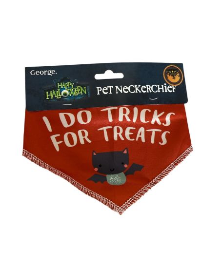 Picture of Halloween Pet Neckerchief Dog Halloween neckerchief i do tricks for treats design