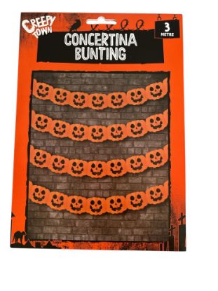 Picture of concertina Halloween Banner pumpkin BUNTING 3 m NEW Halloween banner pumpkins