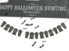 Picture of happy halloween bunting banner 9ft approx black & gold holographic graves