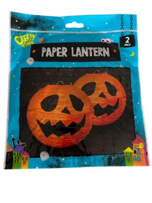 Picture of 2 x paper pumpkin lanterns paper lantern pumpkin halloween