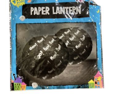 Picture of 2 x paper boo lanterns paper lantern  halloween boo design