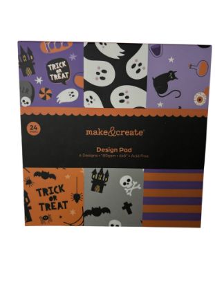 Picture of 24 sheets Spooky Halloween Design Pad: 6 Inch halloween paper stack NEW Lot A