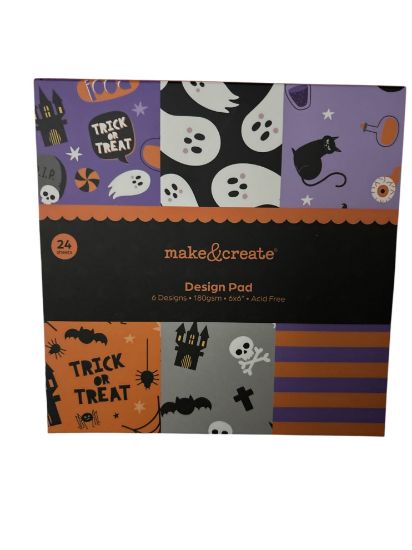 Picture of 24 sheets Spooky Halloween Design Pad: 6 Inch halloween paper stack NEW Lot A