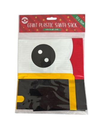 Picture of GIANT PLASTIC SANTA SACK 76CM X 60CM REUSABLE CHRISTMAS GIFT BAG WRAP