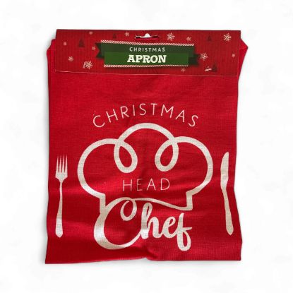 Picture of Christmas Apron Head Chef Apron Adult apron Xmas cooking NEW red