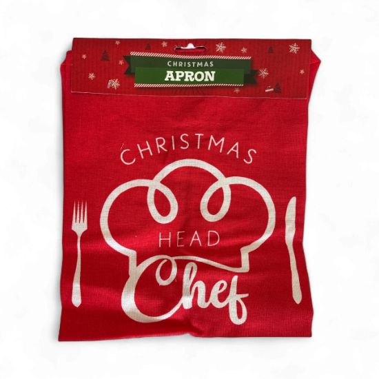 Picture of Christmas Apron Head Chef Apron Adult apron Xmas cooking NEW red