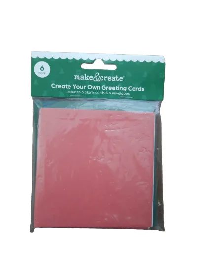 Picture of 6 x christmas cards Create Your Own Green & Red christmas Cards: 10cm Square NEW