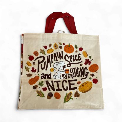 Picture of Peanuts SNOOPY Autumn / Fall Pumpkin Spice Shopping Bag Tote Bag NEW large Snoopy