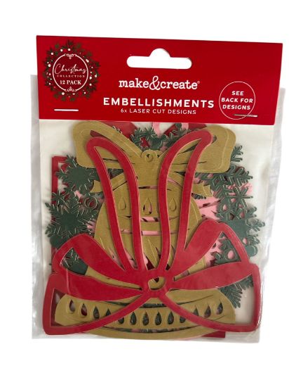 Picture of 6 x Christmas Laser Cut Paper Embellishments new
