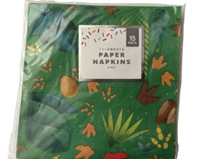 Picture of 15 x dinosaur napkins dinosaur party napkins paper NEW 2ply