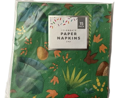 Picture of 15 x dinosaur napkins dinosaur party napkins paper NEW 2ply