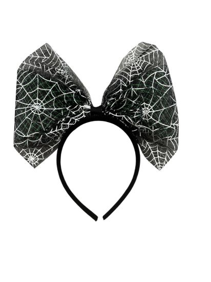 Picture of spiders web headband halloween headband new glitter silver cobweb