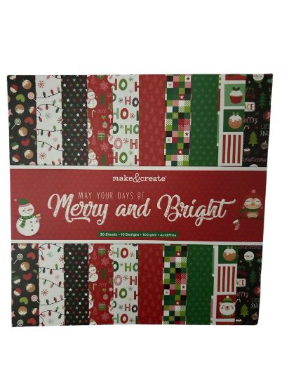 Picture of May Your Days Be Merry & Bright Christmas paper pad 30 sheets 6 x 6" NEW Bright