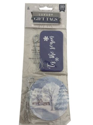 Picture of 10 x luxury christmas gift tags winter village & Tis the Season Blue NEW
