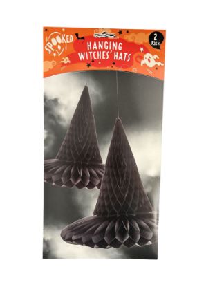 Picture of 2 x  x Hanging Witches Hats Halloween Party Decorations NEW