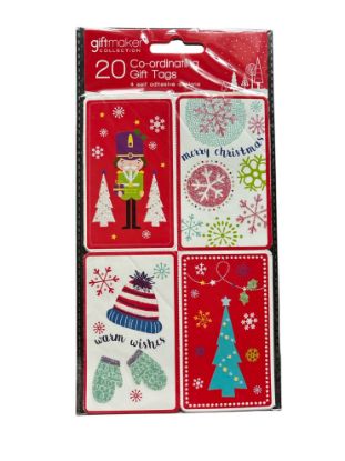 Picture of 20 Self Adhesive Christmas Gift Tags 4 designs toy soldier , christmas tree new