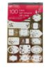 Picture of 100 x Christmas Foiled  Gift Tag Sticky labels in gold and silver designs NEW