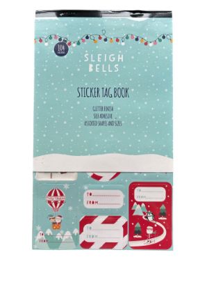 Picture of 104 x Christmas Gift tag sticky labels fun designs for kids NEW
