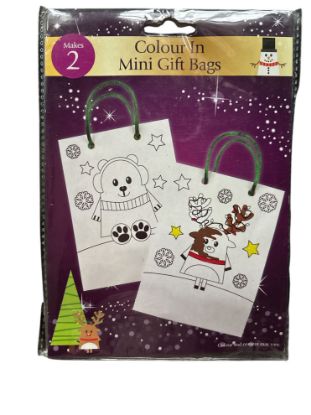 Picture of 2 X colour in Christmas Gift Bags Mini gift bags with fibre pens