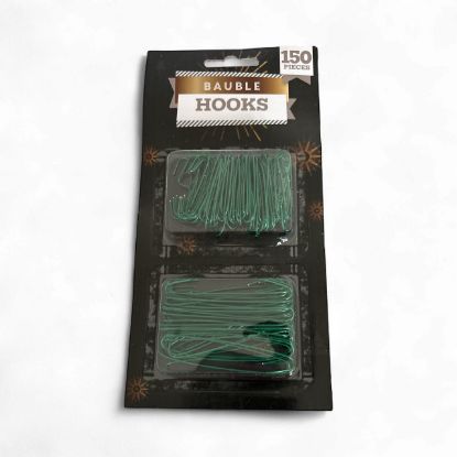 Picture of 150 x bauble hooks christmas tree bauble hooks green hooks