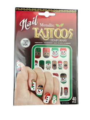 Picture of 40 x Metallic Christmas Temporary Nail Tattoos