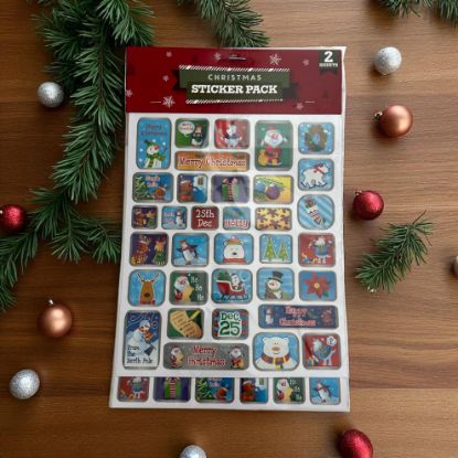 Picture of 2 sheets of christmas stickers Christmas sticker pack 74 stickers total