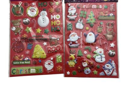 Picture of 3d CHRISTMAS BUBBLE  STICKERS x 62 approx NEW Christmas stickers