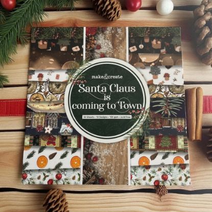 Picture of Santa Claus is Coming to Town paper Pad: 6 x 6”30 sheets Christmas Paper Pad