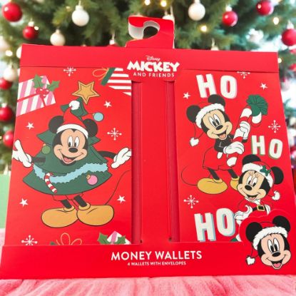 Picture of 4 x Disney Mickey & Minnie Mouse Christmas Money Wallets New