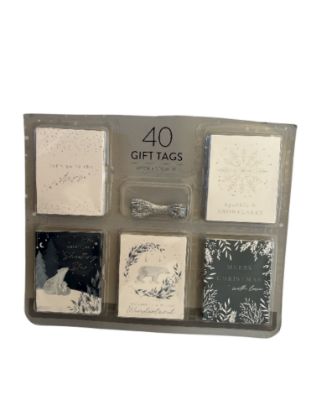 Picture of 40 X Christmas Blue Gift Tags Winter Arctic Polar Bears New Boxed
