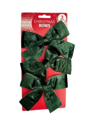 Picture of 3 x velvet feel christmas Bows  Craft Bows  christmas decoration bows NEW