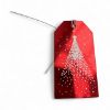 Picture of 10 x Christmas Tree RED Foil Gift Tags NEW christmas gift tags white xmas tree