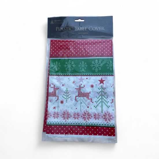 Picture of Christmas Table cover 120 x 180cm Nordic design red green white