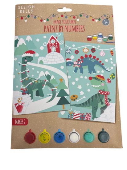 Picture of Make Your Own Paint By Numbers Christmas  Dinosaur Design