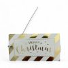 Picture of 10 x gold white foil merry christmas gift tags gold and white with silver twine