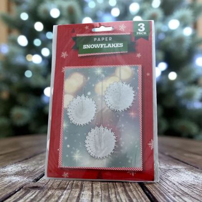 Picture of 3 x Christmas Paper Snowflakes Ceiling decorations Christmas Snowflakes