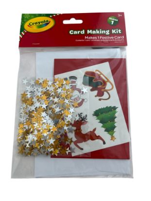 Picture of crayola christmas card making kit with foil stars, card envlope stickers NEW