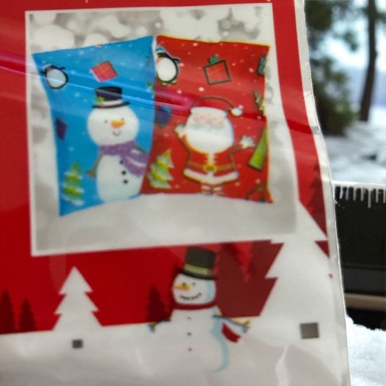 Picture of 2 x Large Christmas Drawstring Santa Sacks Christmas Stocking Toy Bags Gift Present SNOWMAN