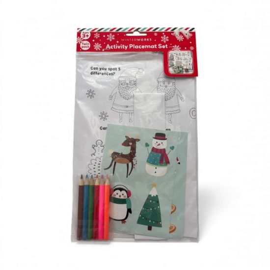 Picture of Colour Your Own CHristmas Placemat Set: Twin Pack new with stickers pencils