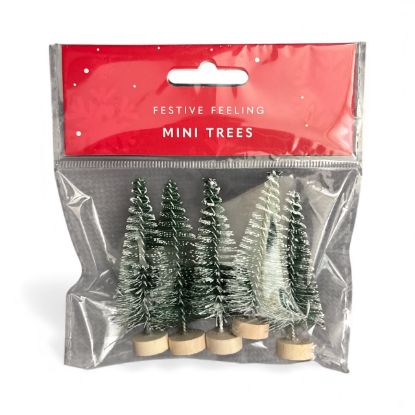 Picture of 5 x Mini Artificial Christmas Trees Realistic Tabletop  Christmas trees