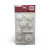 Picture of 9 x Christmas 3D Stickers Embellishments card making silver and white NEW
