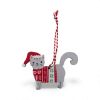 Picture of Wooden Cat Christmas Tree Decoaration grey cat wooden Bauble NEW santa Cat NEW