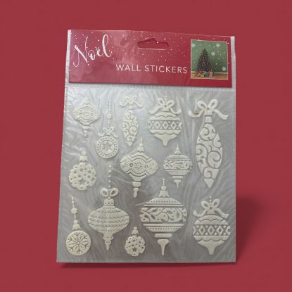 Picture of 13 x CHRISTMAS XMAS WINDOW WALL STICKERS tree bauble Designs white NEW