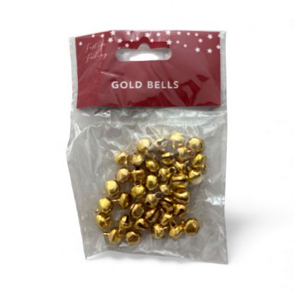 Picture of Small GOLD JINGLE BELLS CHARMS Christmas Bells for Craft etc NEW approx 32