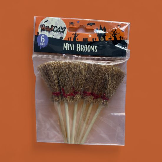 Picture of 6 x mini  Broomsticks  Halloween Broomsticks New