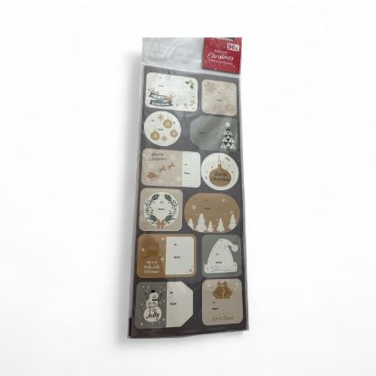 Picture of 96 x christmas gift tags sticky labels silver and gold designs NEW
